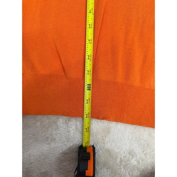 Vintage‎ Polo Ralph Lauren V Neck Sweater Pima Cotton Orange Size Large - Picture 5 of 6